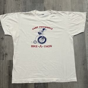 VTG Camp Periwinkle Bike-A-Thon 80s White Texas Childrens Cancer Center T Shirt